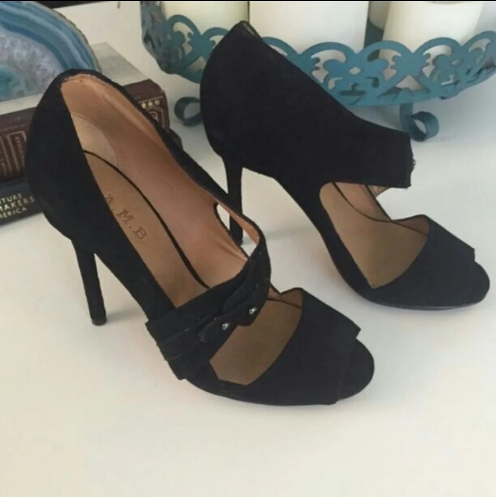 L.A.M.B open toe pumps